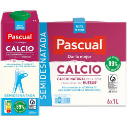 Leche Pascual Calcio Semidesnatada (Pack 6 x 1L)